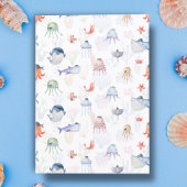 Waterverf Onder de Zee Het is een Jongen Baby Show Kaart