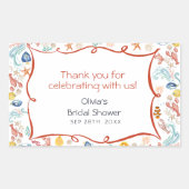 Waterverf onder de zee Ze Vangt Bruidsdouche Rechthoekige Sticker (Voorkant)