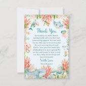 Waterverf onder het Baby shower van het Zee Bedankkaart (Voorkant)