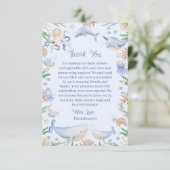 Waterverf onder het Baby shower van het Zee Bedankkaart (Staand voorkant)