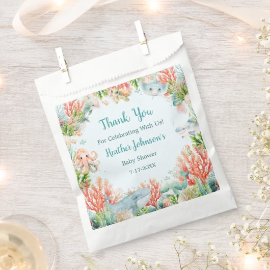 Waterverf onder het Baby shower van het Zee Bedankzakje (Geknipt)
