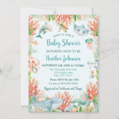 Waterverf onder het Baby shower van het Zee Kaart (Voorkant)