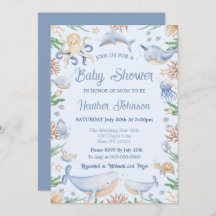 Waterverf onder het Baby shower van het Zee