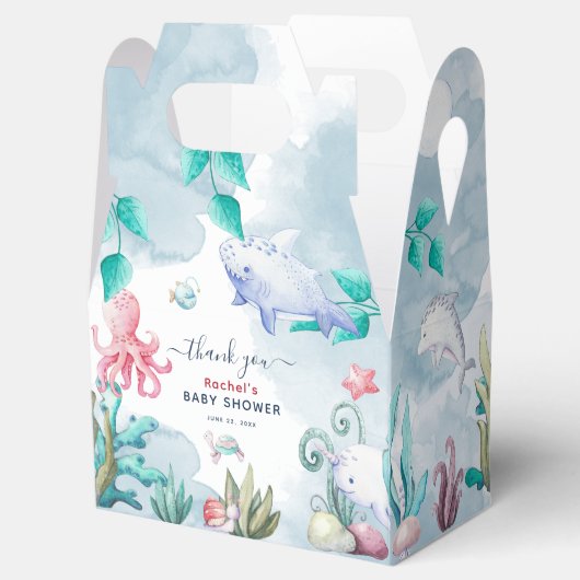 Waterverf onder het Baby shower Zee Bedankdoosjes (Geopend)