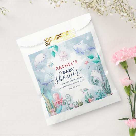 Waterverf onder het Baby shower Zee Bedankzakje (Gezegeld)