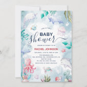 Waterverf onder het Baby shower Zee Kaart (Voorkant)