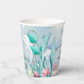 Waterverf onder het Baby shower Zee Papieren Bekers (Rechts)
