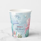 Waterverf onder het Baby shower Zee Papieren Bekers (Voorkant)