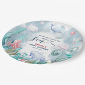 Waterverf onder het Baby shower Zee Papieren Bordje (Gekanteld)