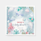 Waterverf onder het Baby shower Zee Servet (Voorkant)