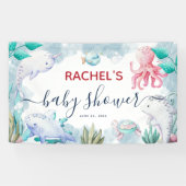 Waterverf onder het Baby shower Zee Spandoek (Horizontaal)