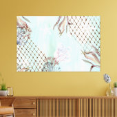 Waterverf Onder het Bleke Turquoise Zee Canvas Afdruk (Insitu (Woonkamer))