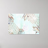 Waterverf Onder het Bleke Turquoise Zee Canvas Afdruk (Voorkant)