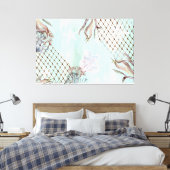 Waterverf Onder het Bleke Turquoise Zee Canvas Afdruk (Insitu (Slaapkamer))