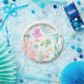 Waterverf Onder het Zee Baby shower 7"Bord Papieren Bordje (Feest)