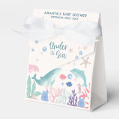 Waterverf Onder het Zee Baby shower Bedankdoosjes (Voorkant Zijde)