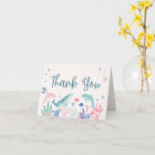 Waterverf Onder het Zee Baby shower Dank U Kaart (Gele Bloem)