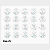 Waterverf Onder het Zee Baby shower Dank U Ronde Sticker (Vel)
