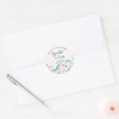 Waterverf Onder het Zee Baby shower Dank U Ronde Sticker (Envelop)