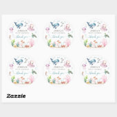 Waterverf onder het Zee Baby shower Dank u Ronde Sticker (Vel)