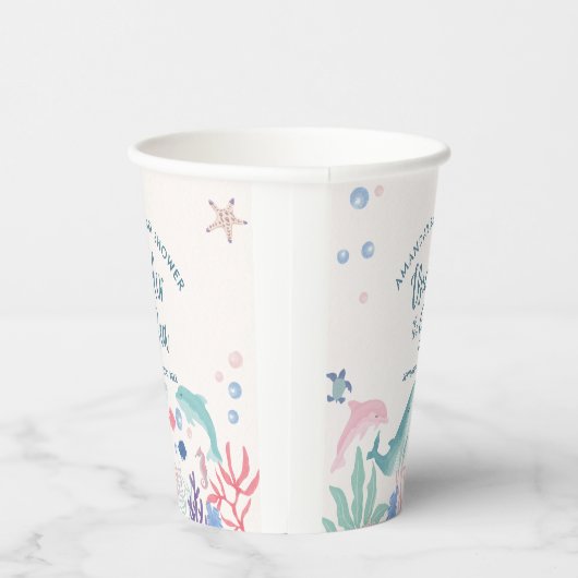 Waterverf Onder het Zee Baby shower Papieren Bekers (Rechts)