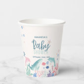 Waterverf Onder het Zee Baby shower Papieren Bekers (Voorkant)
