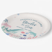 Waterverf Onder het Zee Baby shower Papieren Bordje (Gekanteld)