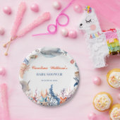 Waterverf onder het zee baby shower papieren bordje (Feest)