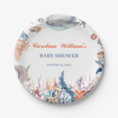 Waterverf onder het zee baby shower papieren bordje (Voorkant)