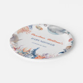 Waterverf onder het zee baby shower papieren bordje (Gekanteld)