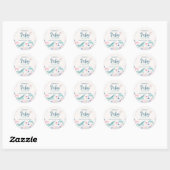 Waterverf Onder het Zee Baby shower Ronde Sticker (Vel)