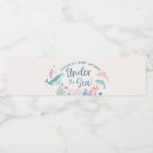 Waterverf Onder het Zee Baby shower Waterfles Etiket (Enkel label)