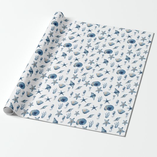Waterverf onder het Zee Cadeaupapier (Uitgerold)