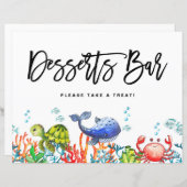 Waterverf onder het Zee Desserts Bar Sign (Voorkant / Achterkant)