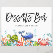 Waterverf onder het Zee Desserts Bar Sign (Voorkant)