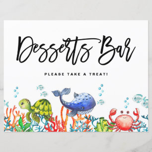 Waterverf onder het Zee Desserts Bar Sign