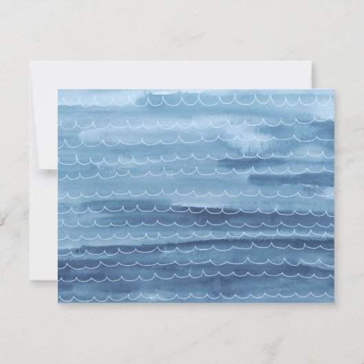 Waterverf onder het Zee Flat Dank u kaart (Achterkant)