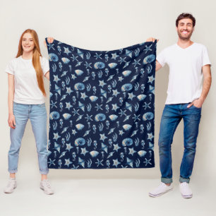Waterverf onder het Zee Fleece Deken