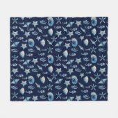 Waterverf onder het Zee Fleece Deken (Voorkant (Horizontaal))