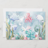 Waterverf onder het Zee Foto Baby shower Bedankkaart (Achterkant)