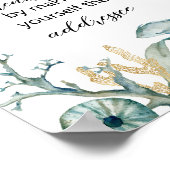 Waterverf Onder het Zee Jellyfish Adressee Sign Poster (Hoek)