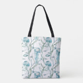 Waterverf Onder het Zee Jellyfish Canvas tas (Achterkant)