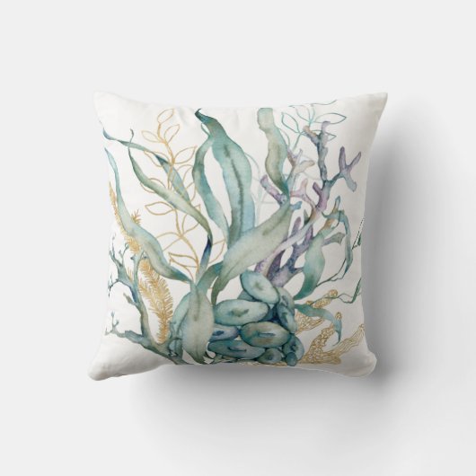 Waterverf Onder het Zee Jellyfish Sierkussen (Achterkant)