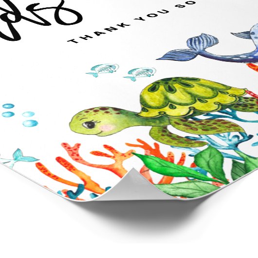 Waterverf Onder het Zee Kaarten en cadeautjes van  Poster (Hoek)