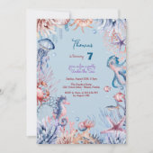 Waterverf Onder het Zee kinderen verjaardag Kaart (Voorkant)