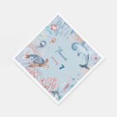 Waterverf Onder het Zee kinderen verjaardag Servet (Hoek)