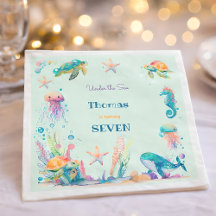 Waterverf Onder het Zee kinderen verjaardag