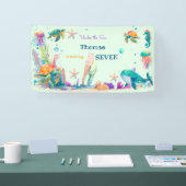 Waterverf Onder het Zee kinderen verjaardag Spandoek (Beurs)