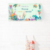 Waterverf Onder het Zee kinderen verjaardag Spandoek (Insitu)