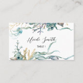 Waterverf Onder het Zee Kwallen Platte Tafel Kaart Visitekaartje (Voorkant)